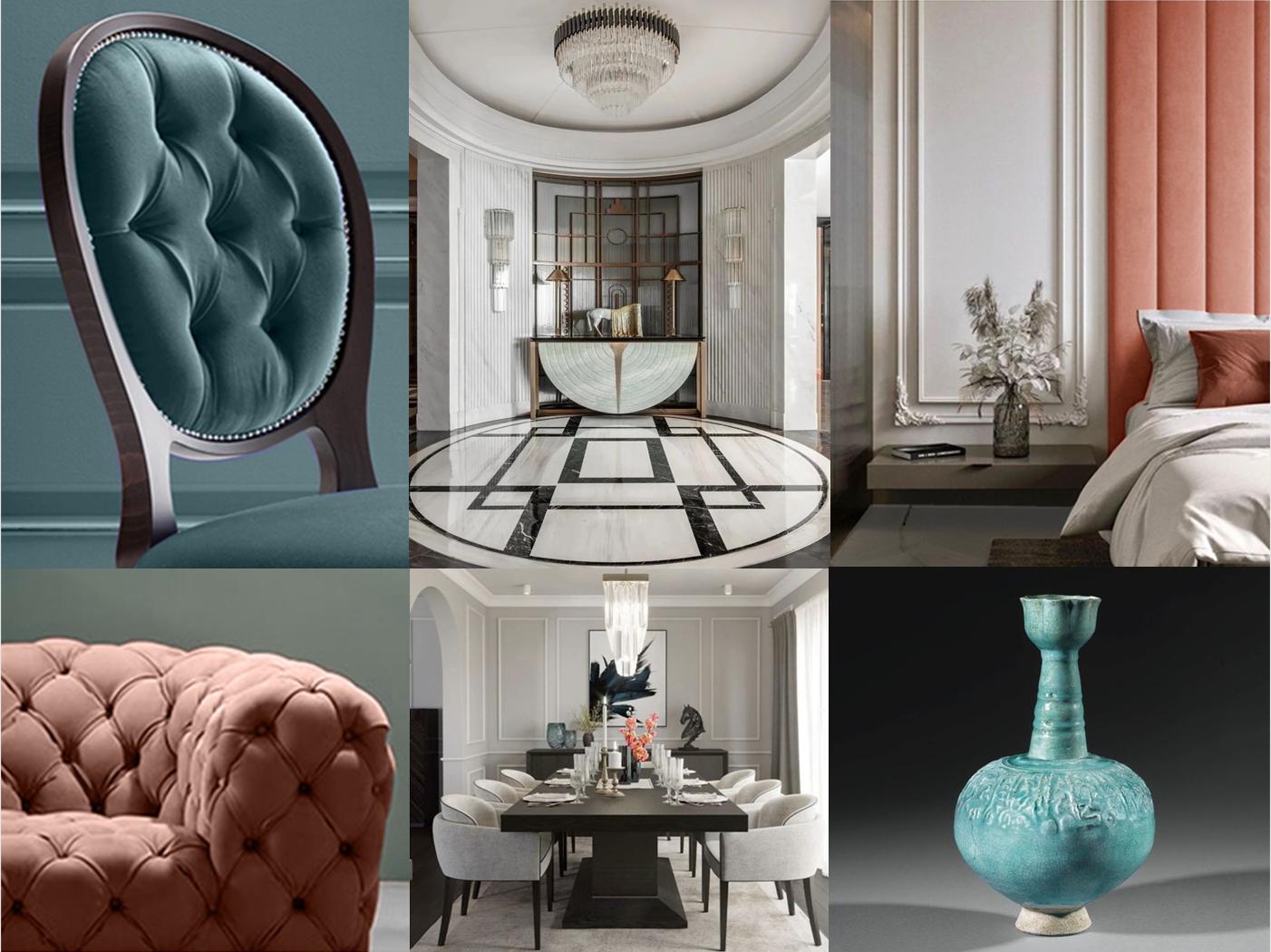 Ambienti in stile classico e raffinato. Finiture pregiate e di qualità come il marmo e la boiserie alle pareti. Arredi italiani di sofisticata modernità e cura dei dettagli